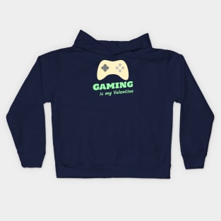 Gaming is my Valentine - Light Green Kids Hoodie